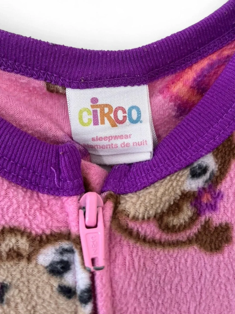 Girls Medium One Piece Fleece Sleeper Playful Monkey Hearts Graphic Footless GUC
